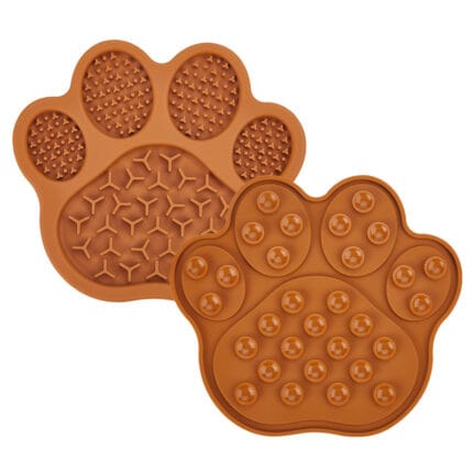 Brown cat's paw shaped slow food bowl